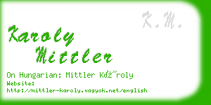 karoly mittler business card